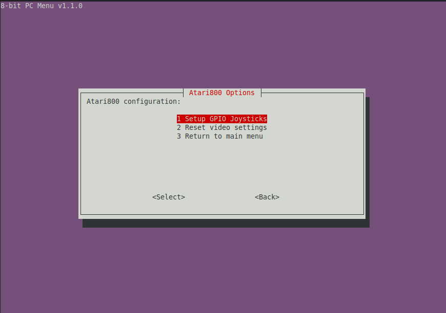 8-bit PC Pi Atari Options