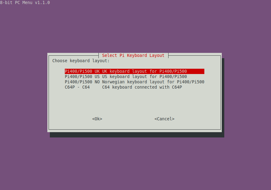 8-bit PC Pi C64 Keyboard Select
